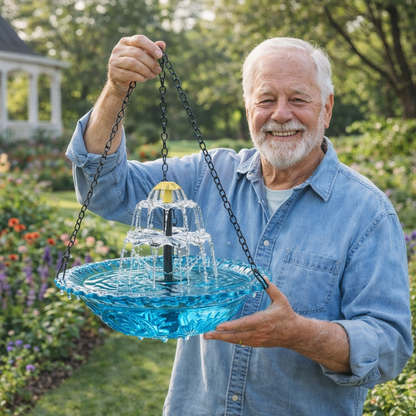 Solar Cascade Hanging Bird Bath Fountain